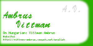 ambrus vittman business card